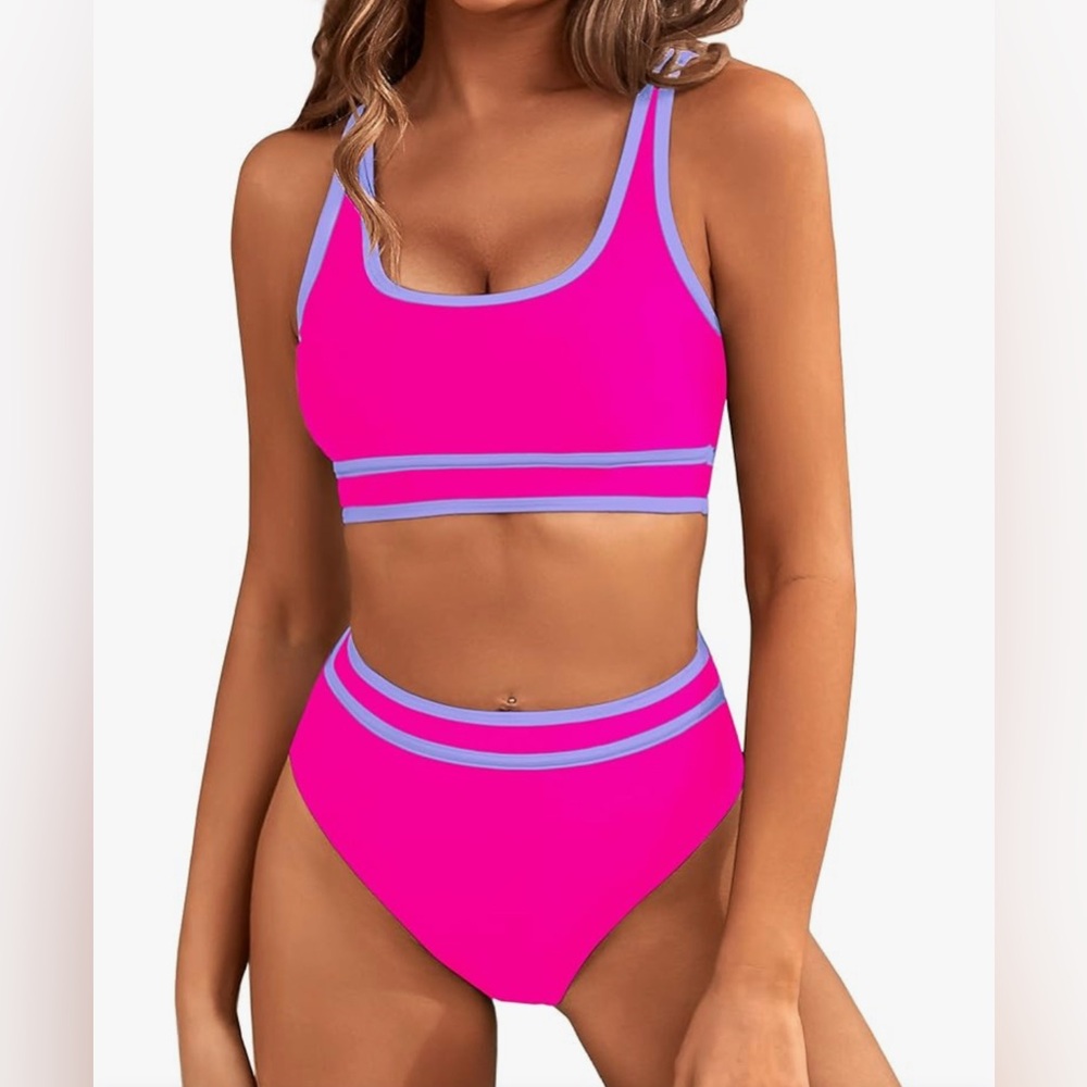 Pink and Purple Women Swim Set
